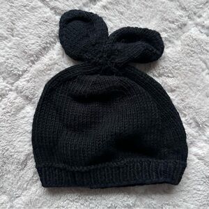 Kate Quinn | Black Knit Bunny Ears Hat | Size 12-24 Months
